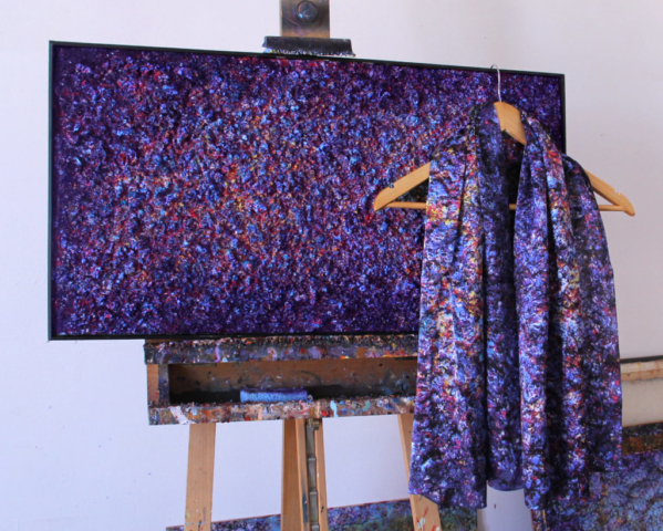 Art on Scarf - Lookbook - Vibrations of Blue