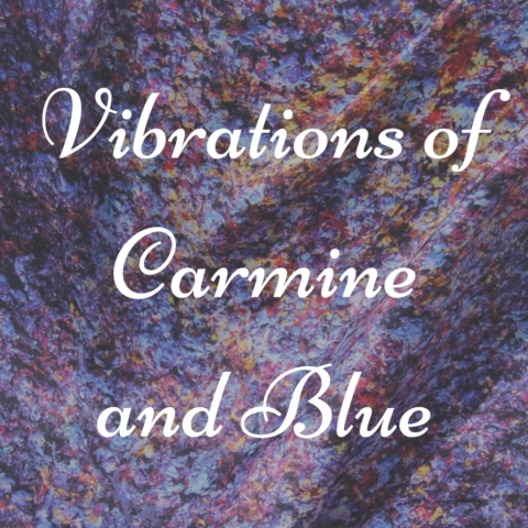 Art on Scarf - Lookbook - Vibrations of Carmine and Blue